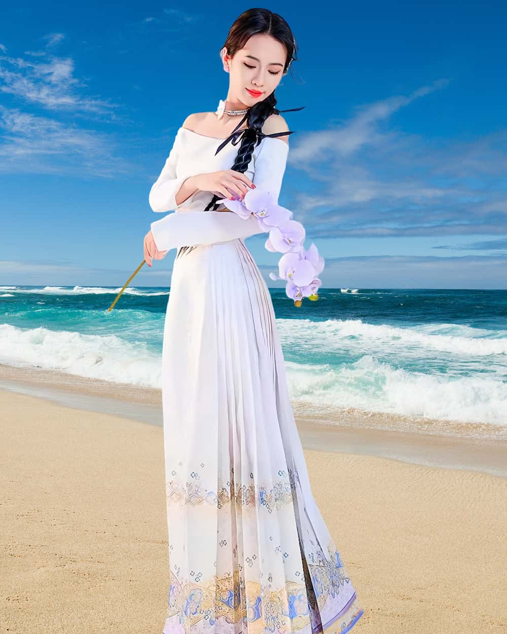 Mamianqun Cheongsam Skirt Chic Hand Embroidered Elegance Versatility Vintage-Inspired Timeless Elegance