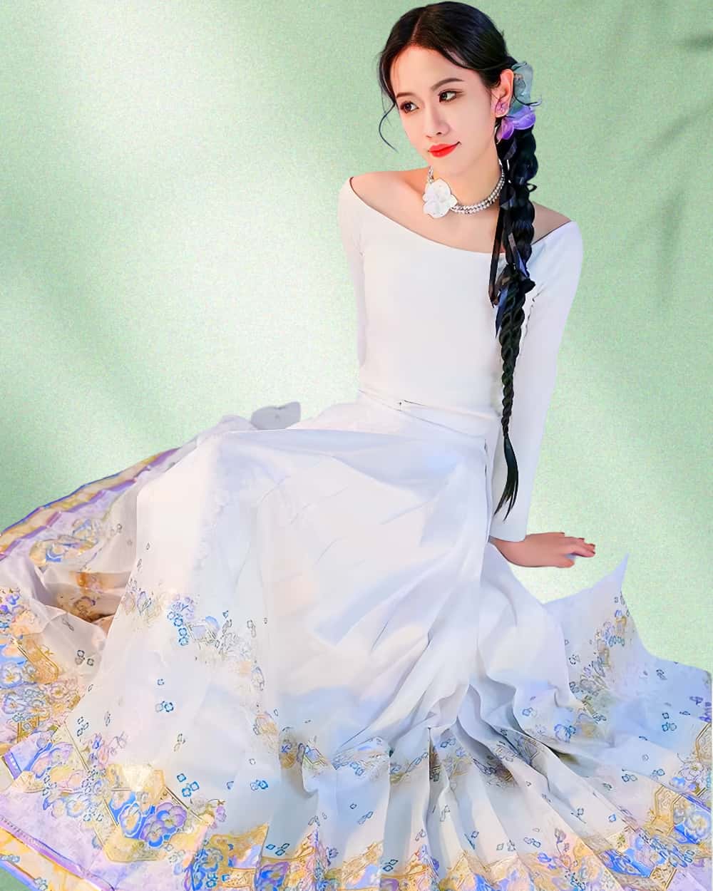 Mamianqun Cheongsam Skirt Chic Hand Embroidered Elegance Versatility Vintage-Inspired Timeless Elegance
