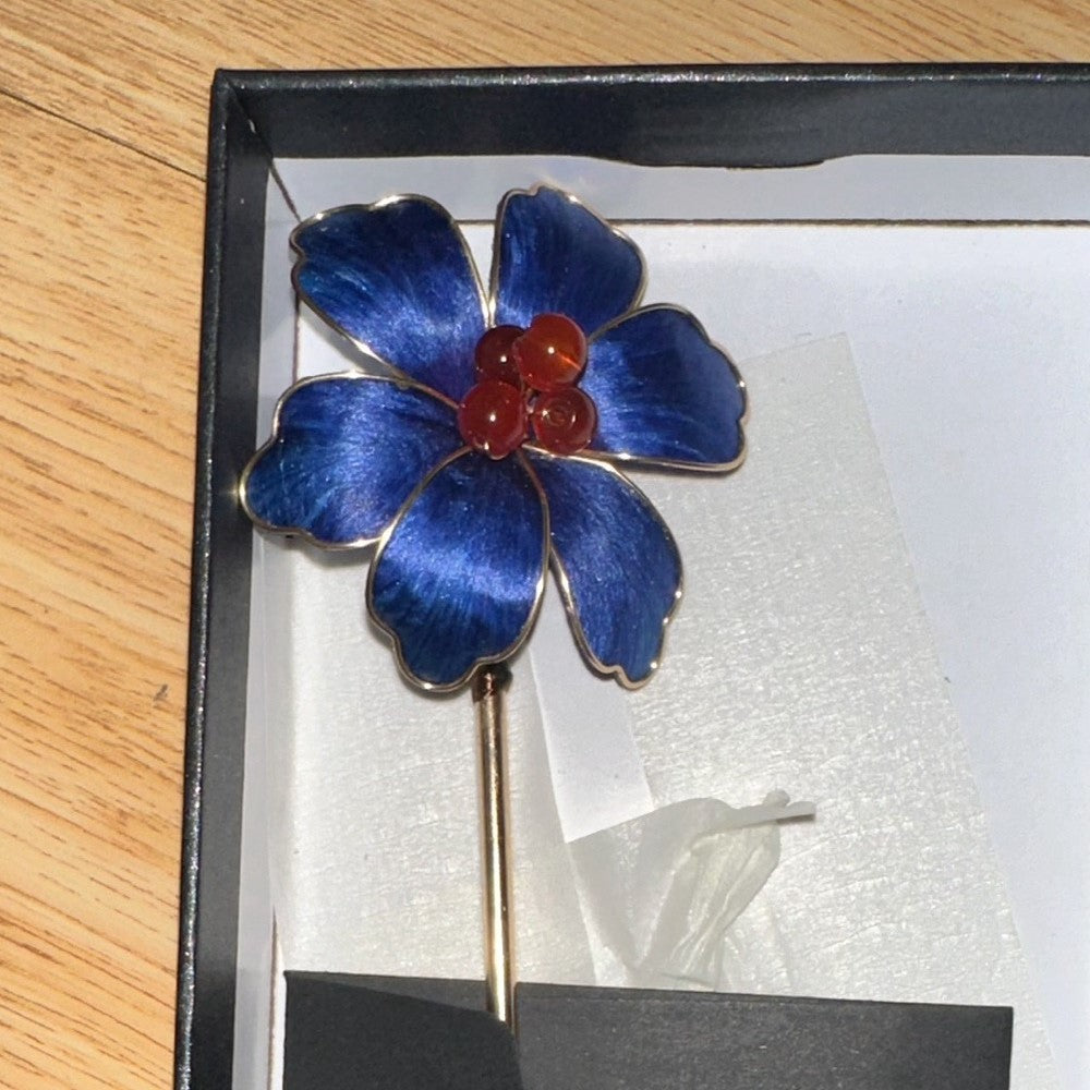 Unique Design-Velvet Flower Hairpin 100% Mulberry Silk