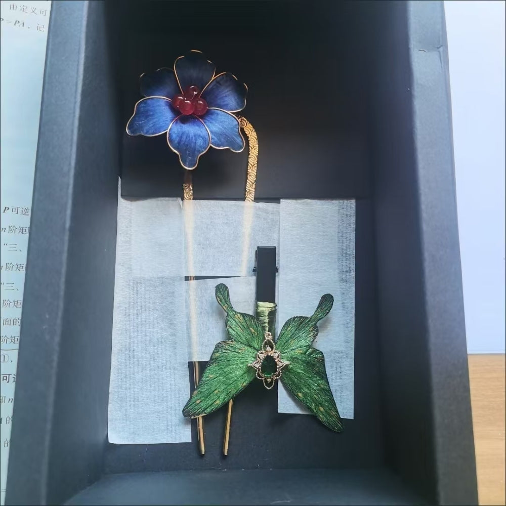Unique Design-Velvet Flower Hairpin 100% Mulberry Silk