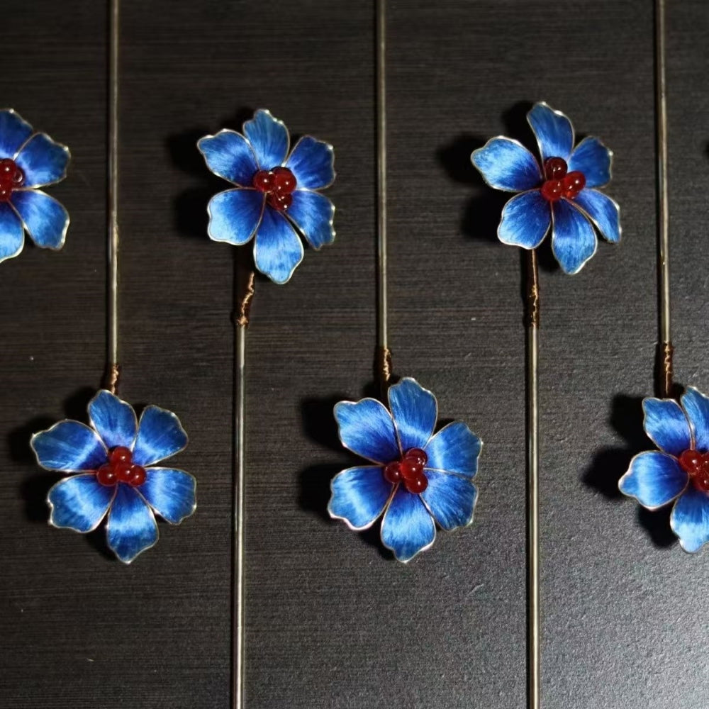 Unique Design-Velvet Flower Hairpin 100% Mulberry Silk