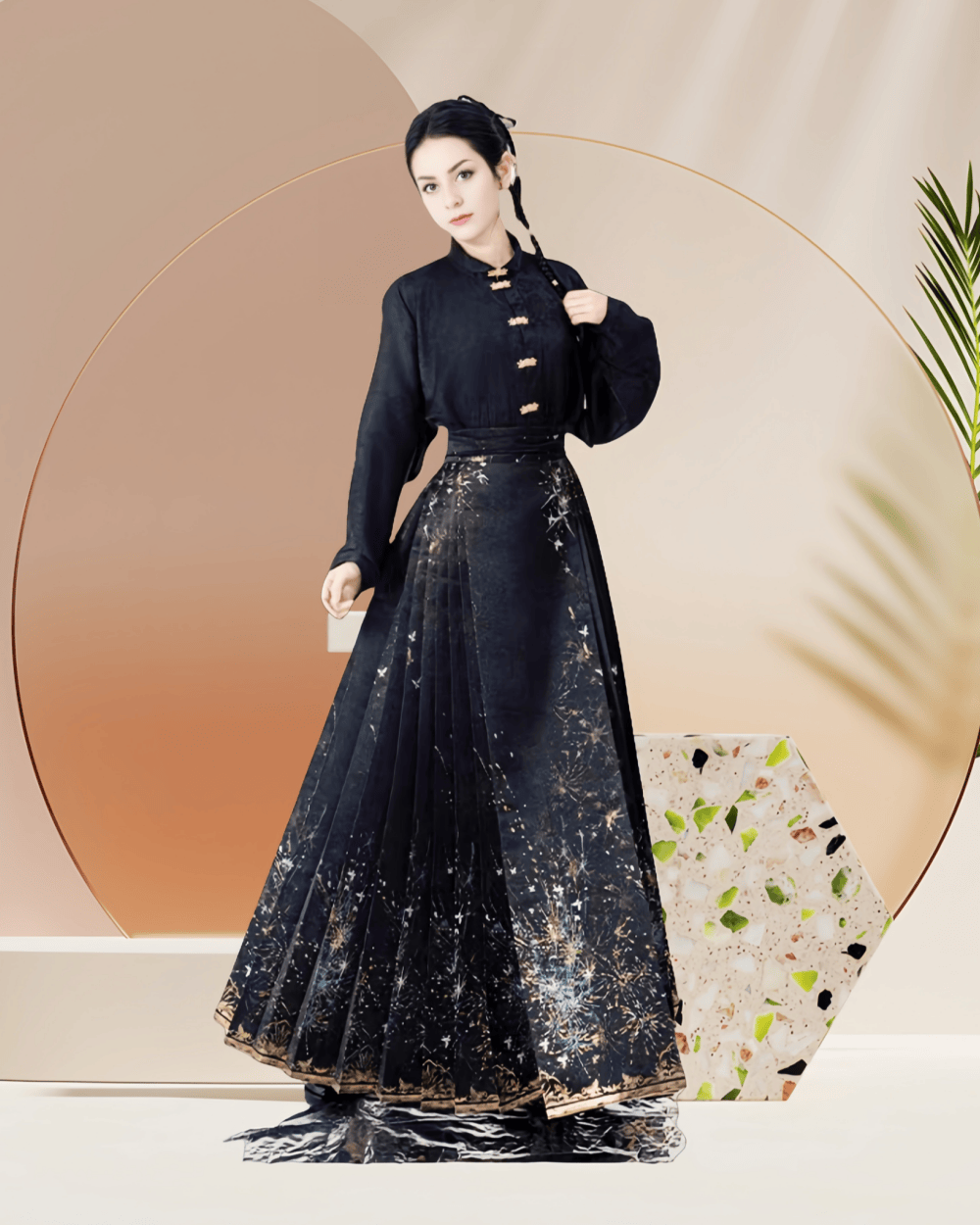 Mamianqun Cheongsam Skirt Chic Hand Embroidered Elegance Versatility Vintage-Inspired Timeless Elegance