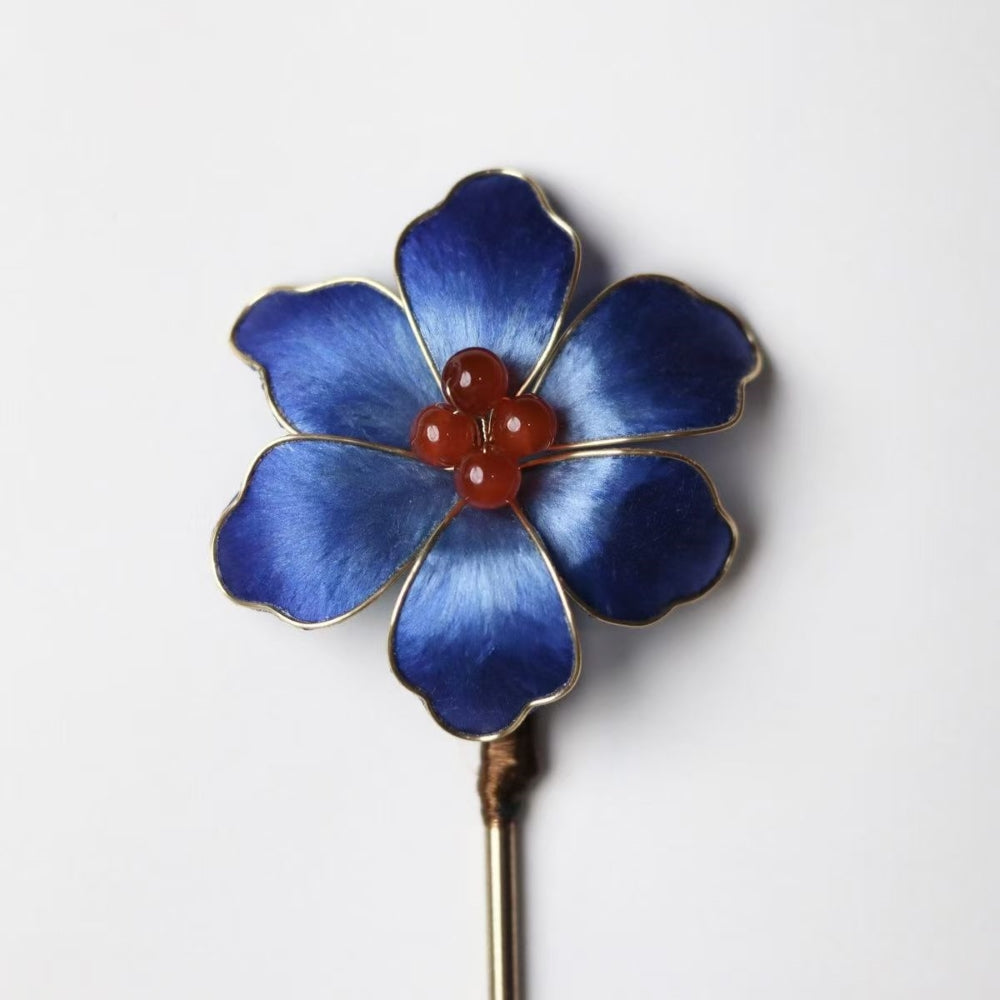 Unique Design-Velvet Flower Hairpin 100% Mulberry Silk