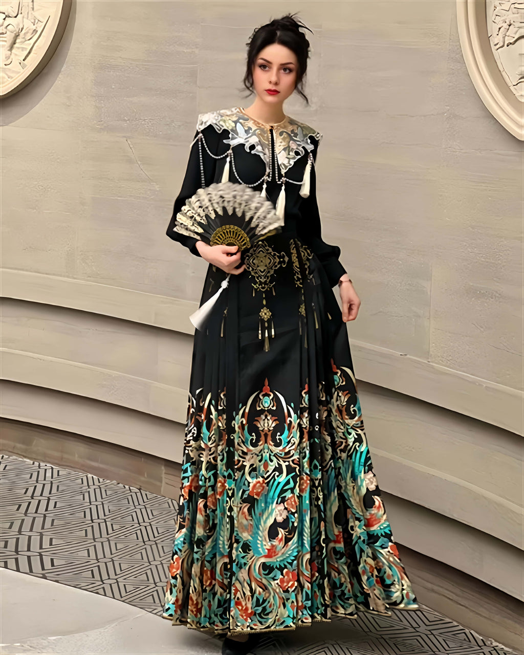 Mamianqun Cheongsam Skirt Chic Hand Embroidered Elegance Versatility Vintage-Inspired Timeless Elegance