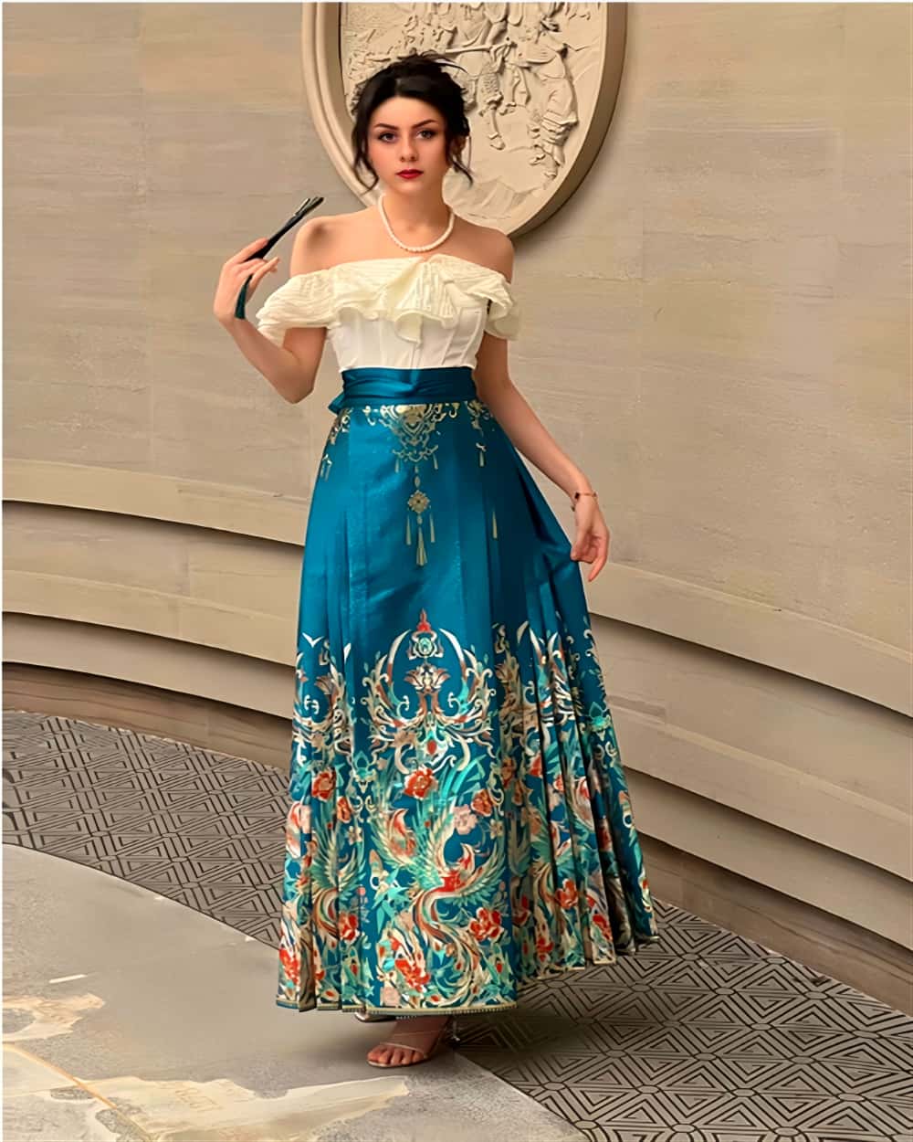 Mamianqun Cheongsam Skirt Chic Hand Embroidered Elegance Versatility Vintage-Inspired Timeless Elegance