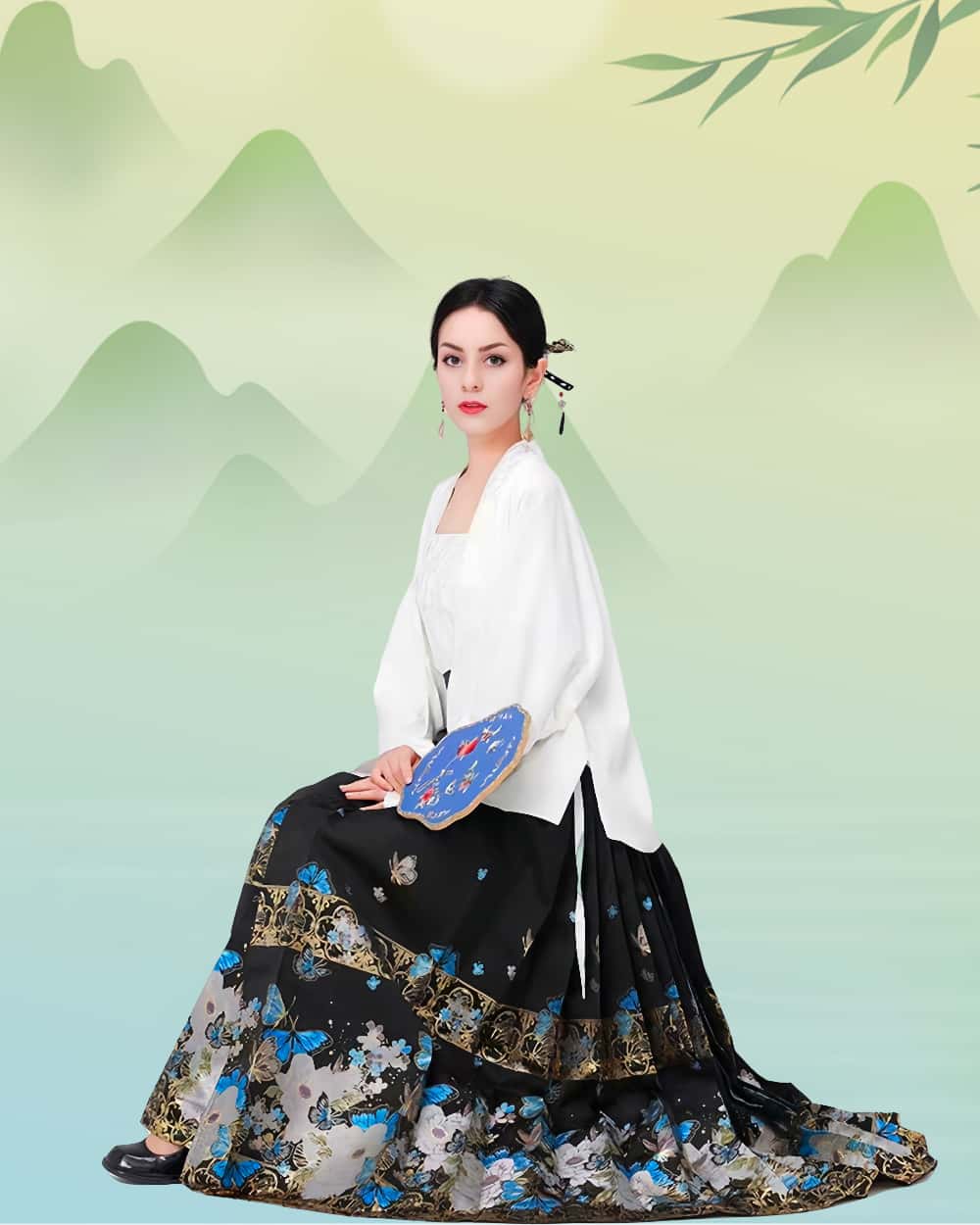 Mamianqun Cheongsam Skirt Chic Hand Embroidered Elegance Versatility Vintage-Inspired Timeless Elegance