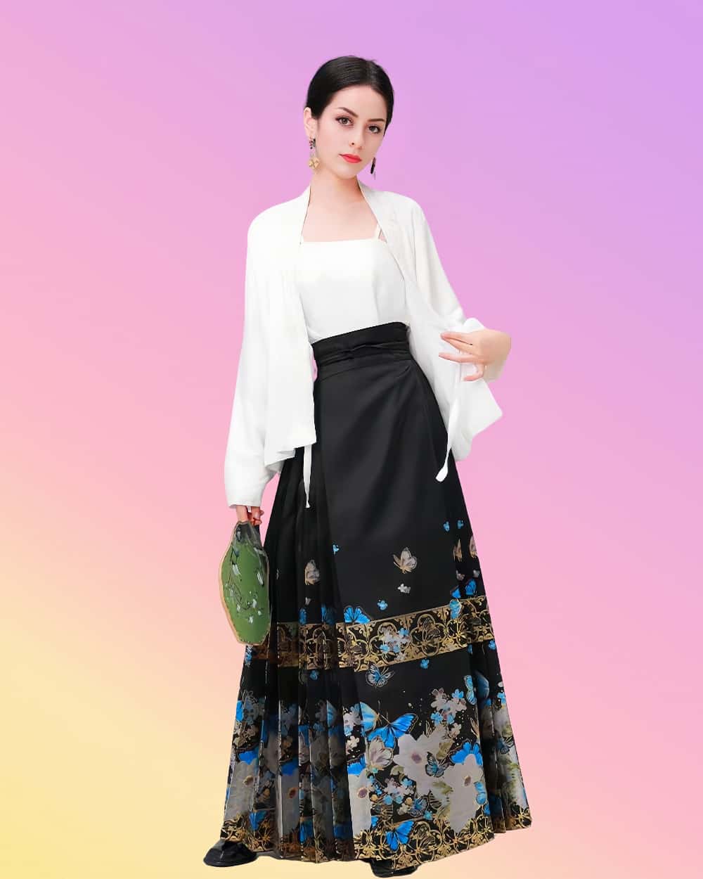 Mamianqun Cheongsam Skirt Chic Hand Embroidered Elegance Versatility Vintage-Inspired Timeless Elegance